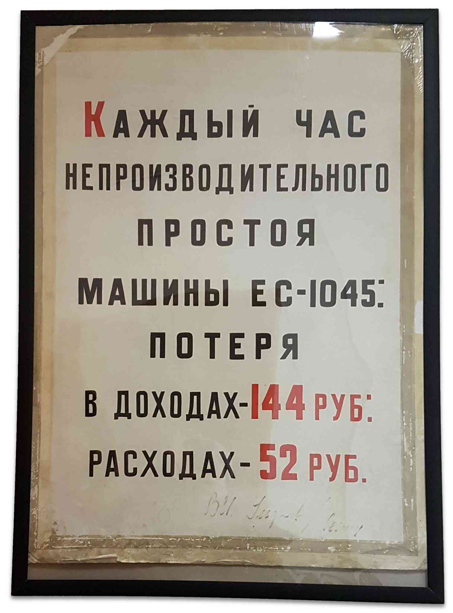 Каждый час непроизводительного простоя машины ЕС-1045: потеря в доходах — 144 руб., расходах — 52 руб.